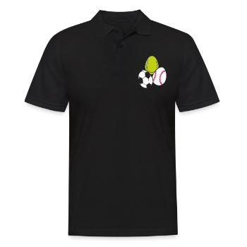 Tennis Raquette Sports Football Baseball Easter Eggs - Polo Homme - noir - Devant - Kai (181cm)