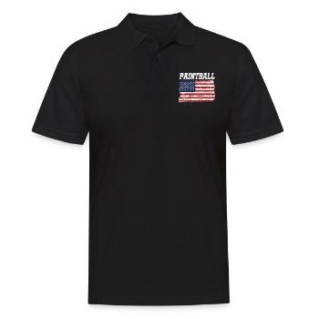 Paintball Patriotic American - Men's Polo Shirt - black - Front - Kai (181cm)