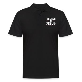 Ich Glaube An Jesus Christlicher Glaube Gläubiger - Männer Poloshirt - Schwarz - Vorne - Kai (181cm)