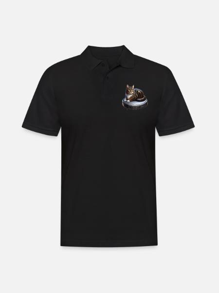 Vacuum Cleaner Driver Kitten Lover - Men's Polo Shirt - black