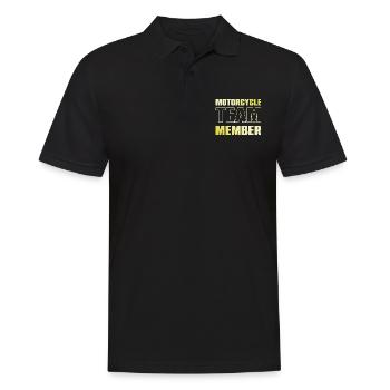 Motorcycle Team - Männer Poloshirt - Schwarz - Vorne - Kai (181cm)