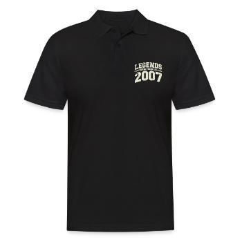 2007 Jahrgang geboren Geburtstag Geschenk - Männer Poloshirt - Schwarz - Vorne - Kai (181cm)