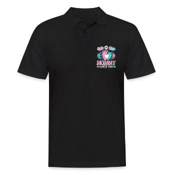 Mama Mutter Baby Geschenk Junge Mädchen - Männer Poloshirt - Schwarz - Vorne - Kai (181cm)