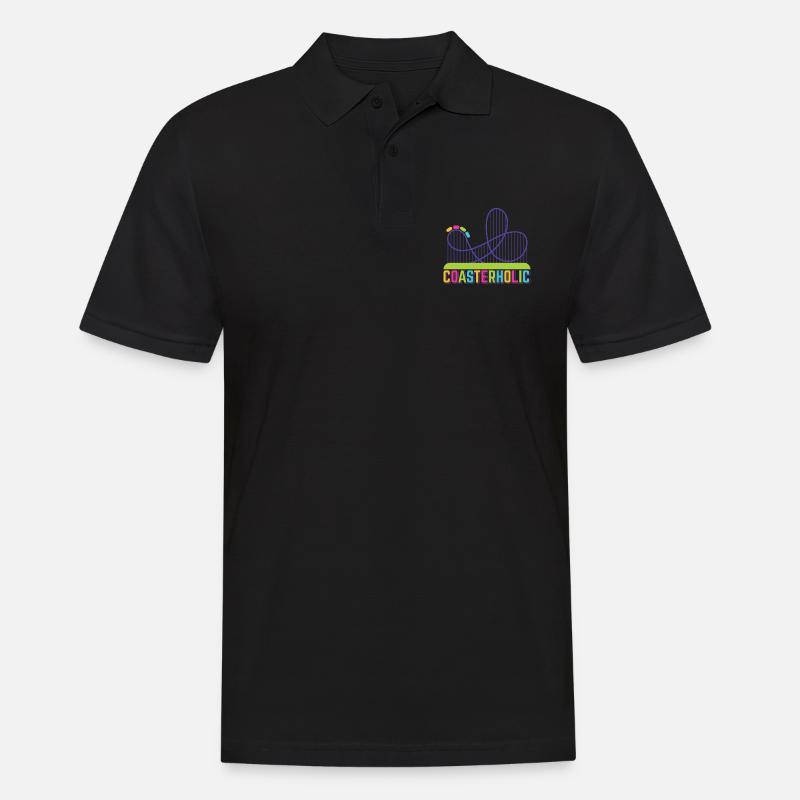 Achterbahn Freizeitpark Kirmes Vergnügungspark - Männer Poloshirt - Schwarz