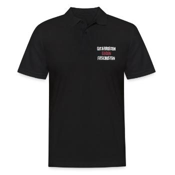 Gitarristen gegen Rassisten Punk Antirassismus - Männer Poloshirt - Schwarz - Vorne - Kai (181cm)