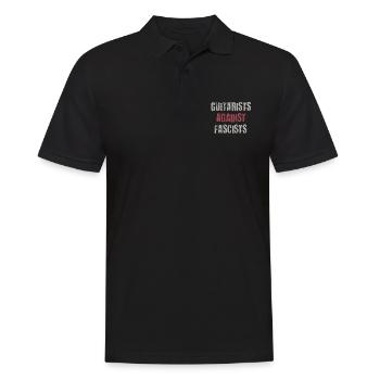 Gitarristen gegen Rassisten Punk Antirassismus - Männer Poloshirt - Schwarz - Vorne - Kai (181cm)