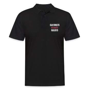 Gitarristen gegen Rassisten Punk Antirassismus - Männer Poloshirt - Schwarz - Vorne - Kai (181cm)