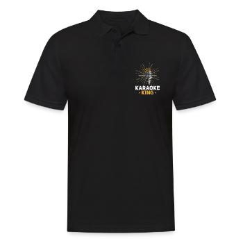 King Karaoke Bar, Party, Firmenfeier Männer Herren - Männer Poloshirt - Schwarz - Vorne - Kai (181cm)