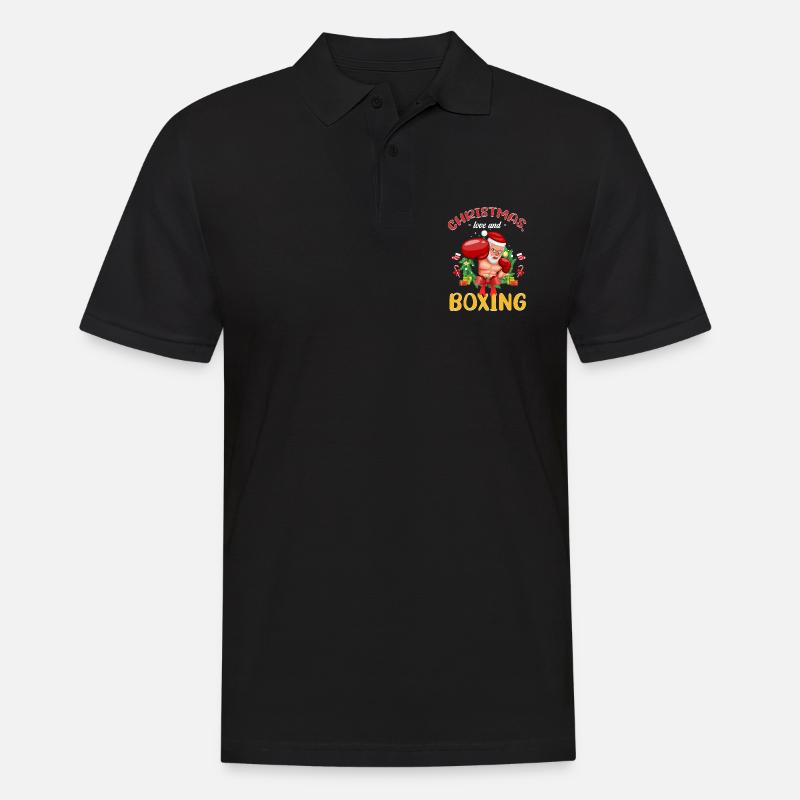 Christmas Love Boxing Boxer Weihnachtsgeschenk - Männer Poloshirt - Schwarz