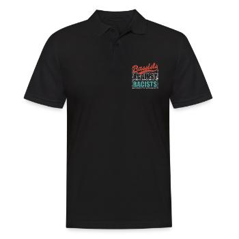Bassistes contre racistes Bassistes contre droite - Polo Homme - noir - Devant - Kai (181cm)