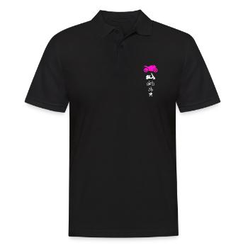 Moto Moto Enduro Motocross Biker Fille - Polo Homme - noir - Devant - Kai (181cm)