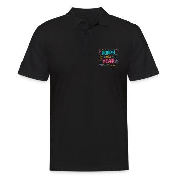Réveillon du Nouvel An, Paix, Amour, Bonne Année - Polo Homme - noir - Devant - Kai (181cm)