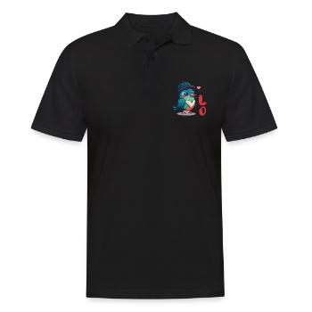 Petite amie, petit ami, homme, partenaire de la Saint-Valentin - Polo Homme - noir - Devant - Kai (181cm)