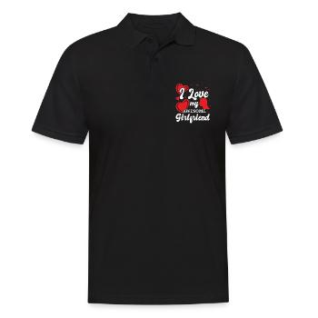 Petite amie, petit ami, homme, partenaire de la Saint-Valentin - Polo Homme - noir - Devant - Kai (181cm)