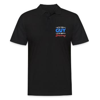 Valentinstags Freundin, Freund, Mann, Frau Partner - Männer Poloshirt - Schwarz - Vorne - Kai (181cm)