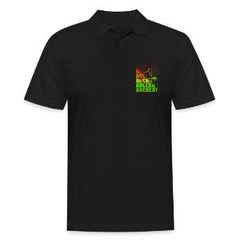 Bogensport Bogenschütze Bogenschießen Pfeil Bogen - Männer Poloshirt - Schwarz - Vorne - Kai (181cm)