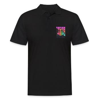 Gender Lesben, Schwule, Trans, Queer Regenbogen - Männer Poloshirt - Schwarz - Vorne - Kai (181cm)