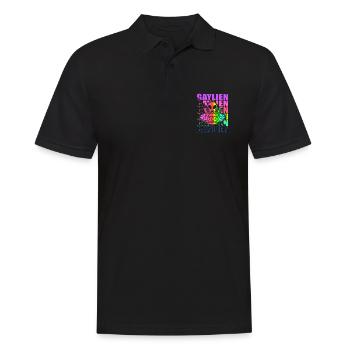 Gender Lesben, Schwule, Trans, Queer Regenbogen - Männer Poloshirt - Schwarz - Vorne - Kai (181cm)