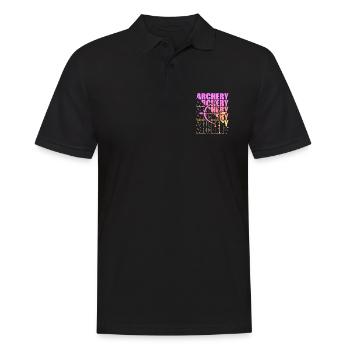 Bogensport Bogenschütze Bogenschießen Pfeil Bogen - Männer Poloshirt - Schwarz - Vorne - Kai (181cm)