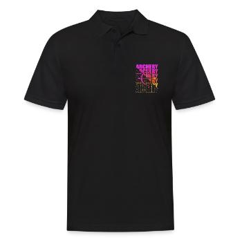 Bogensport Bogenschütze Bogenschießen Pfeil Bogen - Männer Poloshirt - Schwarz - Vorne - Kai (181cm)