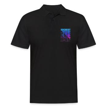 Bogensport Bogenschütze Bogenschießen Pfeil Bogen - Männer Poloshirt - Schwarz - Vorne - Kai (181cm)