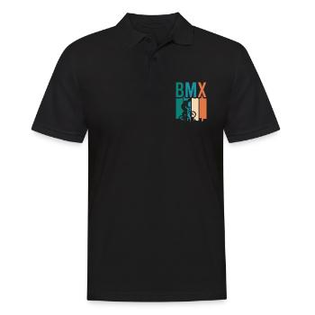 vintage Bike Outfit, Fahrrad Urban Freestyle BMX - Männer Poloshirt - Schwarz - Vorne - Kai (181cm)
