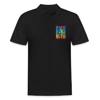 Tenue de vélo vintage, vélo urbain freestyle BMX - Polo Homme - noir - Devant - Kai (181cm)