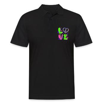 80s Retro CostumeTheme Party Costume 90s Party - Men's Polo Shirt - black - Front - Kai (181cm)