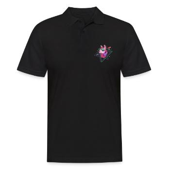 Lama Alpaga 80s Costume Rétro Années 90s Party - Polo Homme - noir - Devant - Kai (181cm)