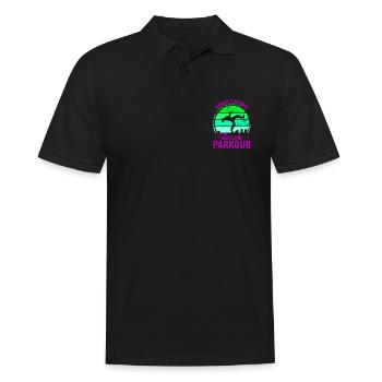 Parkour, Freerunning, Street Workout, Acrobatic - Men's Polo Shirt - black - Front - Kai (181cm)