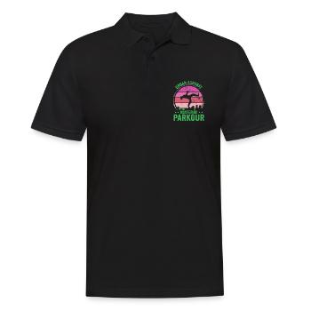 Parkour, Freerunning, Street Workout, Acrobatic - Männer Poloshirt - Schwarz - Vorne - Kai (181cm)