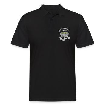 Foosball Gift Fans Wuzler Foosball - Men's Polo Shirt - black - Front - Kai (181cm)