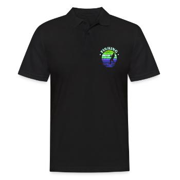 Fishing, Angler, Fisherman Fishing and Pike Fishing - Men's Polo Shirt - black - Front - Kai (181cm)
