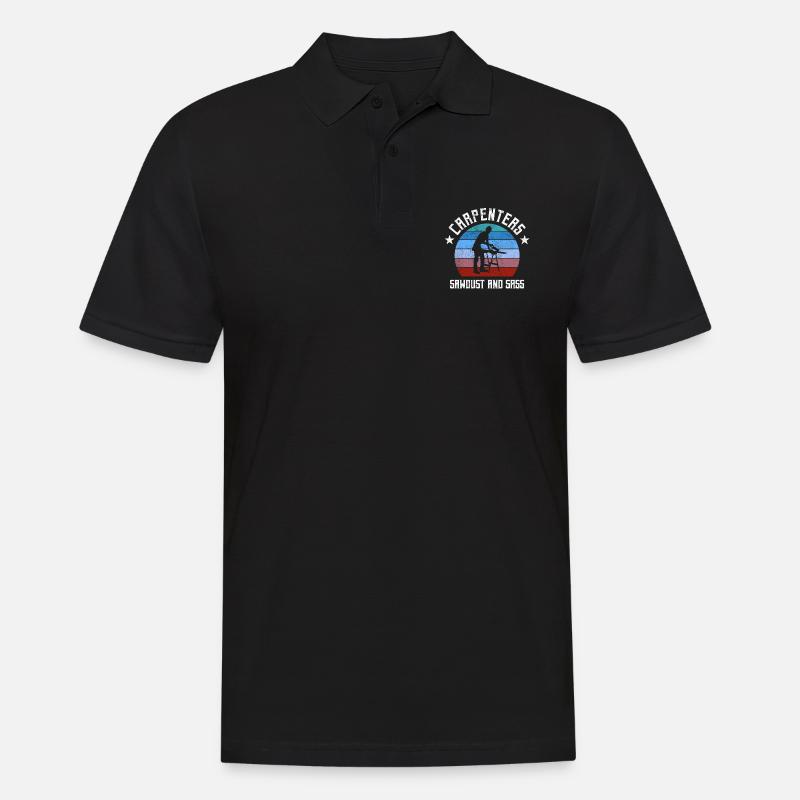 charpentier, charpentier, menuisier, charpentier, - Polo Homme - noir