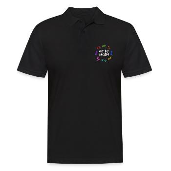 contre le racisme, contre la droite, contre les nazis, l’amour - Polo Homme - noir - Devant - Kai (181cm)