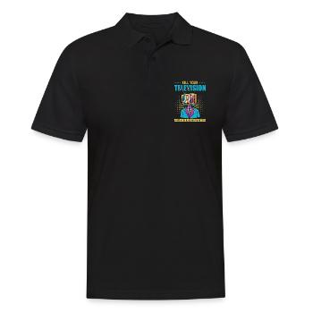 Brainwashing Kill your TV Fake News Portest - Männer Poloshirt - Schwarz - Vorne - Kai (181cm)