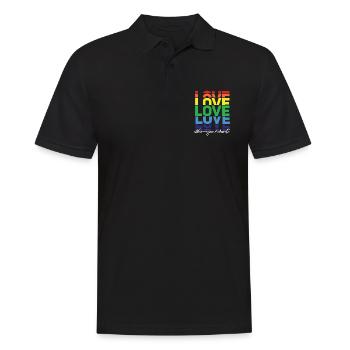 Gender Lesben, Schwule, Trans, Queer Regenbogen - Männer Poloshirt - Schwarz - Vorne - Kai (181cm)