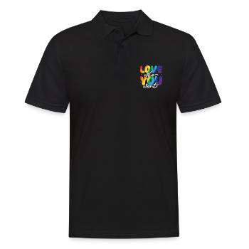 Gender Lesbians, Gays, Trans, Queer Rainbow - Men's Polo Shirt - black - Front - Kai (181cm)