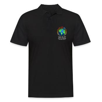 Schönes "gegen Rassismus" Refugees Welcome - Männer Poloshirt - Schwarz - Vorne - Kai (181cm)