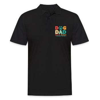 Vintage chien papa chien amoureux des animaux Chiens - Polo Homme - noir - Devant - Kai (181cm)