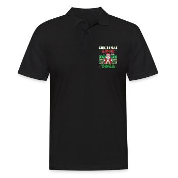 Yogini Yoga Meditation Weihnachten, Liebe und Yoga - Männer Poloshirt - Schwarz - Vorne - Kai (181cm)