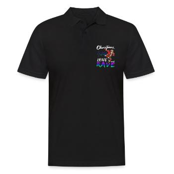 Noël Disco, Rave, Techno, House, Goa, Fête - Polo Homme - noir - Devant - Kai (181cm)