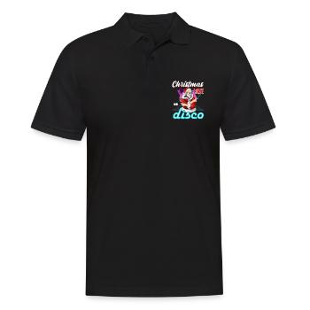 Noël Disco, Rave, Techno, House, Goa, Fête - Polo Homme - noir - Devant - Kai (181cm)