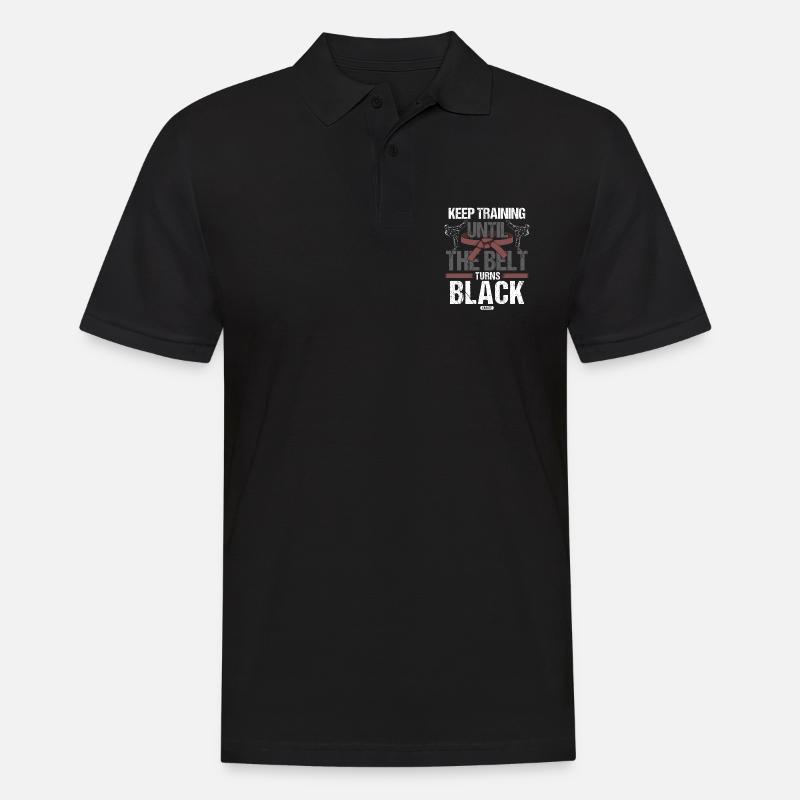 Schwarzer Gürtel: Motivation Kampfkunst Karate - Männer Poloshirt - Schwarz