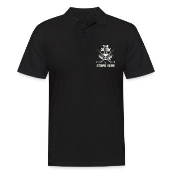 Hockey Goalkeeper Goalie , Hockey - Men's Polo Shirt - black - Front - Kai (181cm)