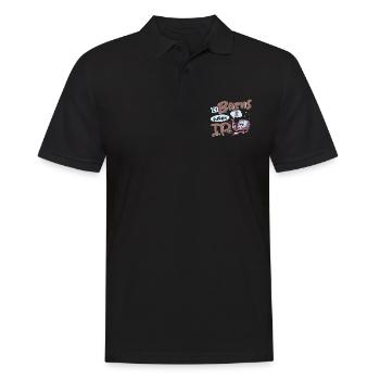 Funny saying "It Burns when I Pee"! - Men's Polo Shirt - black - Front - Kai (181cm)