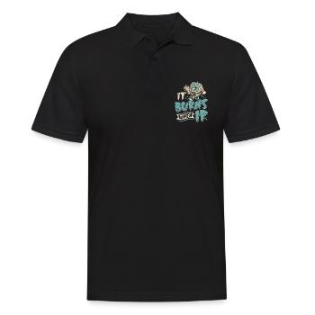 Funny saying "It Burns when I Pee"! Sarcastic - Men's Polo Shirt - black - Front - Kai (181cm)