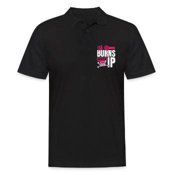 Funny saying "It Burns when I Pee"! - Men's Polo Shirt - black - Front - Kai (181cm)