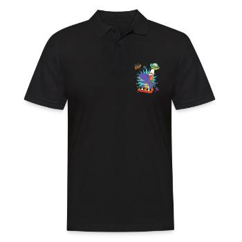 Dinosaure avec rétro vintage nerd geek dino t-rex - Polo Homme - noir - Devant - Kai (181cm)