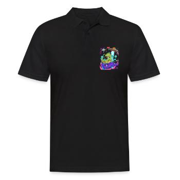 Dinosaure avec rétro vintage nerd geek dino t-rex - Polo Homme - noir - Devant - Kai (181cm)